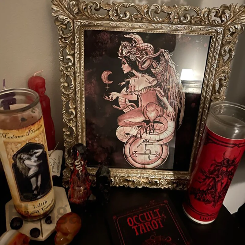 ليليث غامض أم الشياطين آلهة المشارك حديقة عدن يطبع آلهة الظلام السحر قماش اللوحة غرفة المعيشة ديكور