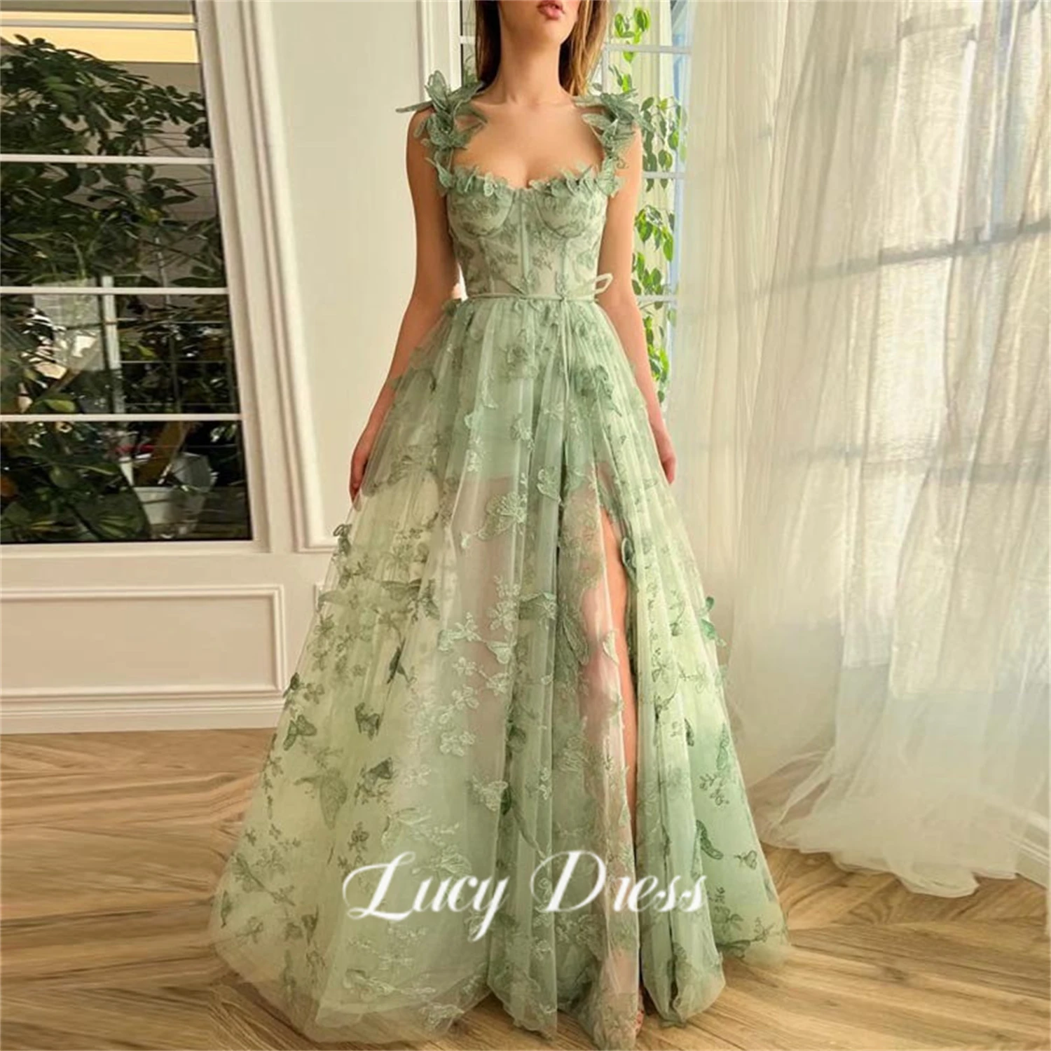 Lucy Party Dress Graduation Gown Butterfly Fabric Line A Luxury Dresses Women 2024 Robes De Cocktail Party dresses Customized