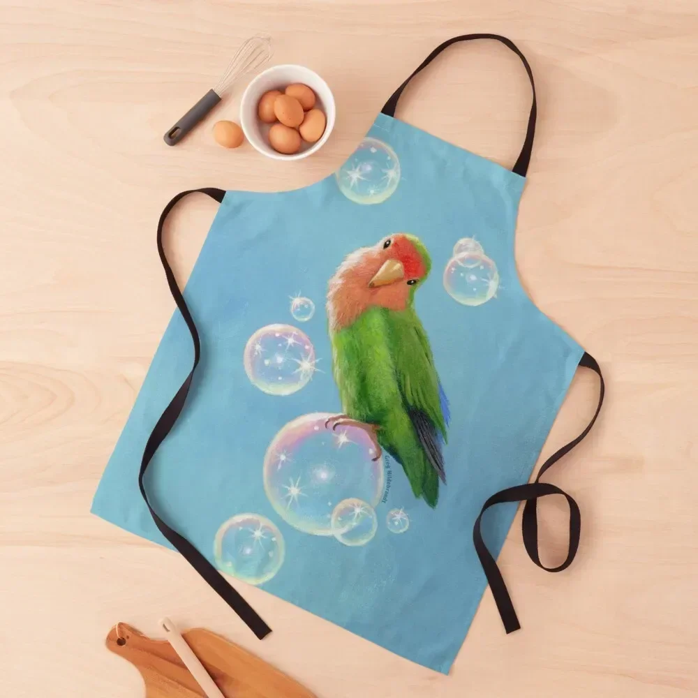 

Peach faced Lovebird - Bubbles on Bubbles Apron Cooking Men'ss Apron