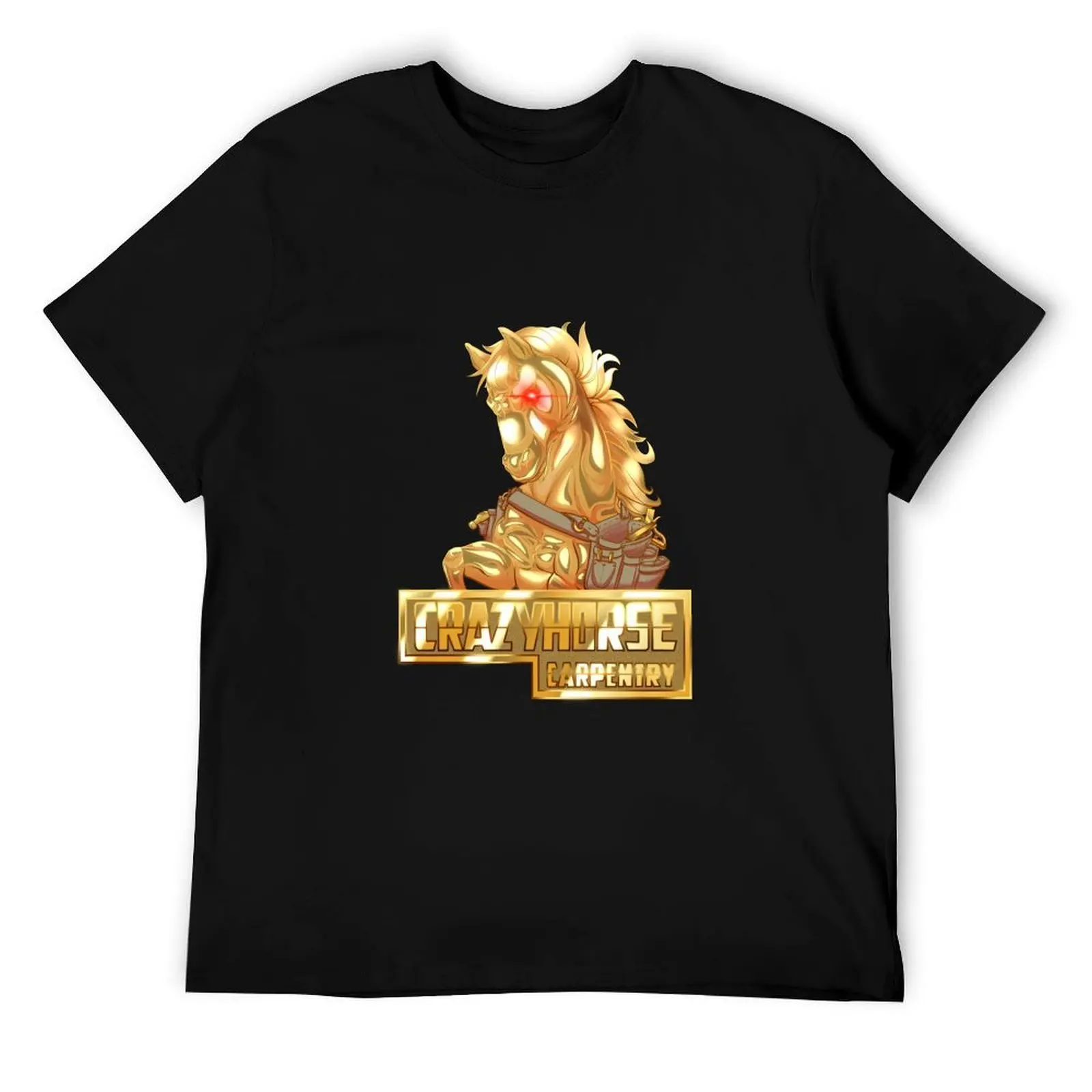 

CRAZY HORSE CARPENTRY // ЗОЛОТАЯ футболка мужская футболка из плотного хлопка мужские футболки для мужчин повседневная футболка