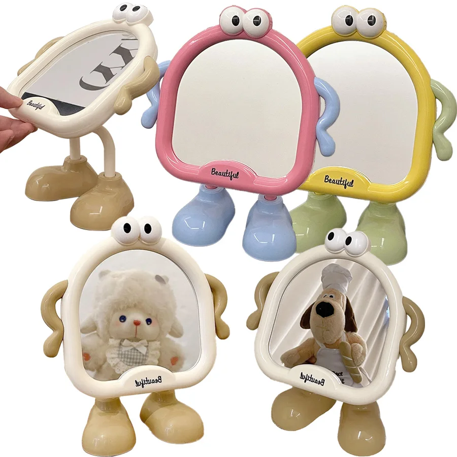 

Big Eyes Cute Makeup Mirror Decorative Mirrors Desktop Bedroom Home Student Dormitory Portable Small Mirror Adjustable Angle