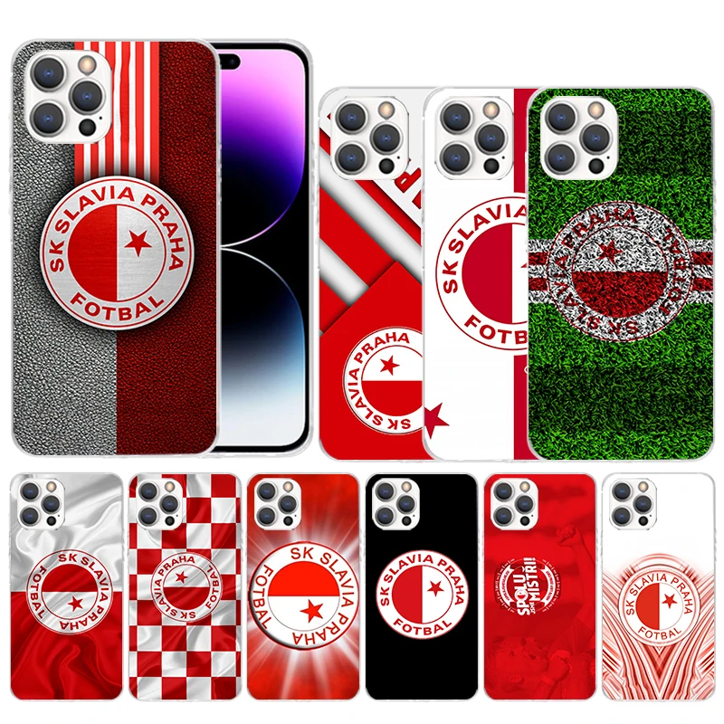 Sk Slavia Praha Czech Republic Soft Cover for iPhone 15 14 13 12 Mini 11 Pro Max Print Phone Case X XS XR 7 Plus 8 + SE Pattern