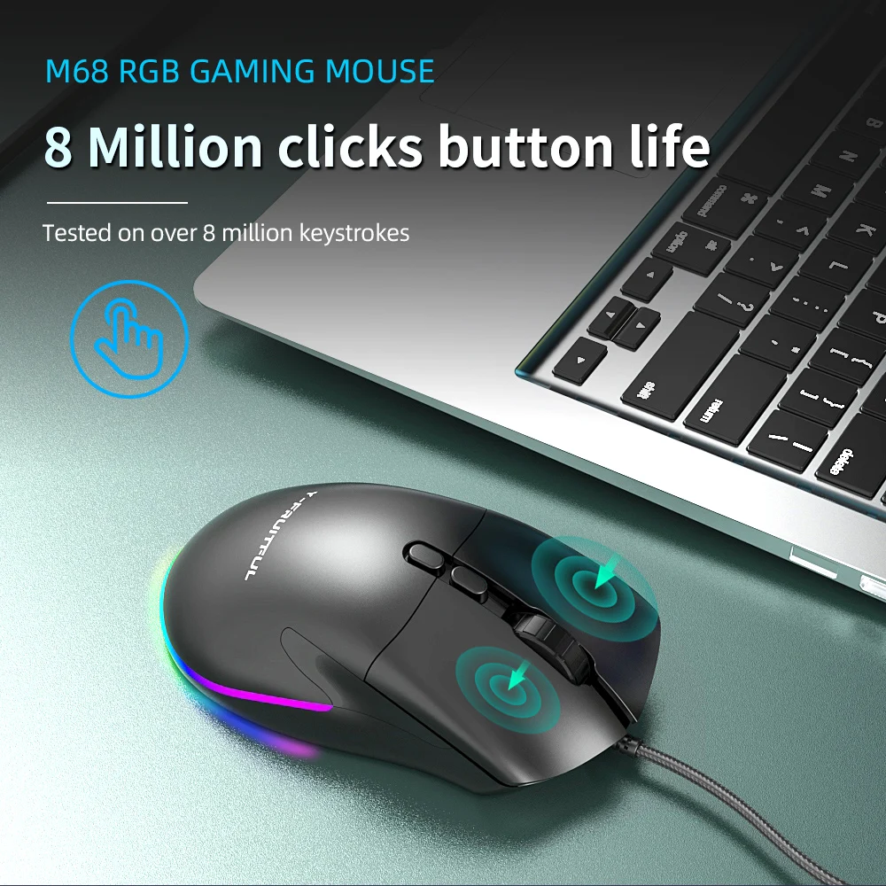 Computer oplaadbare 2.4G draadloze ergonomische RGB-gamingmuis voor pc