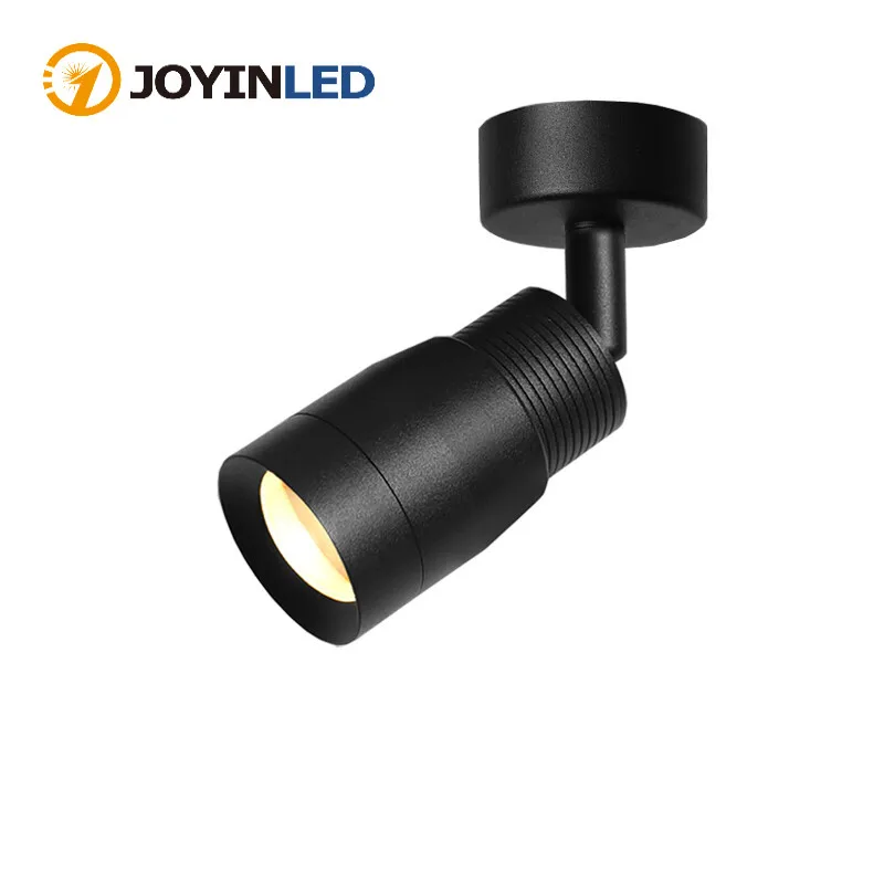 

7 Вт черный, белый COB светодиодный потолочный прожектор с регулируемым углом луча, потолочный светильник, масштабирующий прожектор для внутреннего потолочного освещения