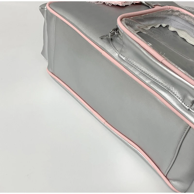 Ita-Tasche mit transparentem Sichtfenster, Otaku-Gürtelschnallen-Design, Umhängetasche, Niedliche Damen-Handtasche mit mehreren Fächern – Detail 5