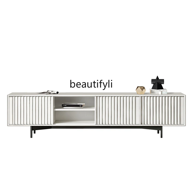 Nordic simple modern TV cabinet combination light luxury living room villa high-footed TV cabinet