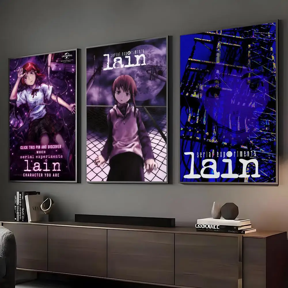 Serial Experiments Lain Anime Painting Calligraphy HD Art Wall Room Decor Home Waterproof Home Living Bar Decorative Paintings