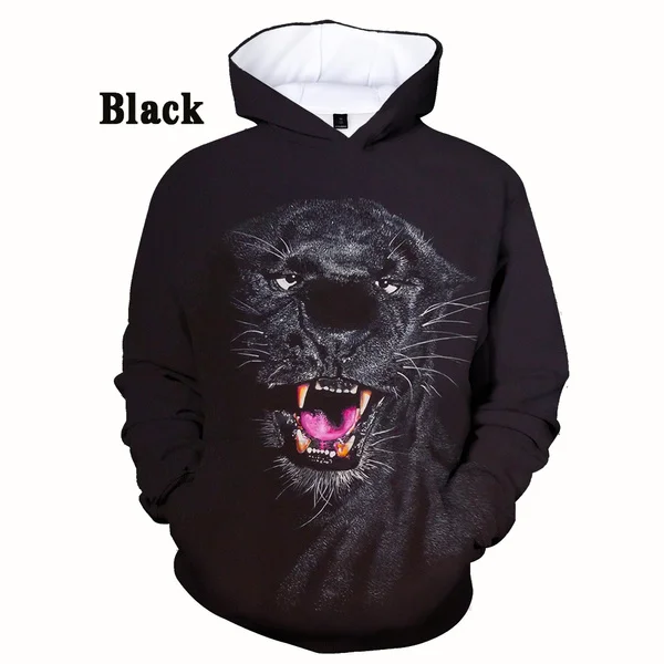 2023 Women/Men Fashion Panther 3D Print Hoodies Casual Sweatshirt Cool Long Sleeved Pullover