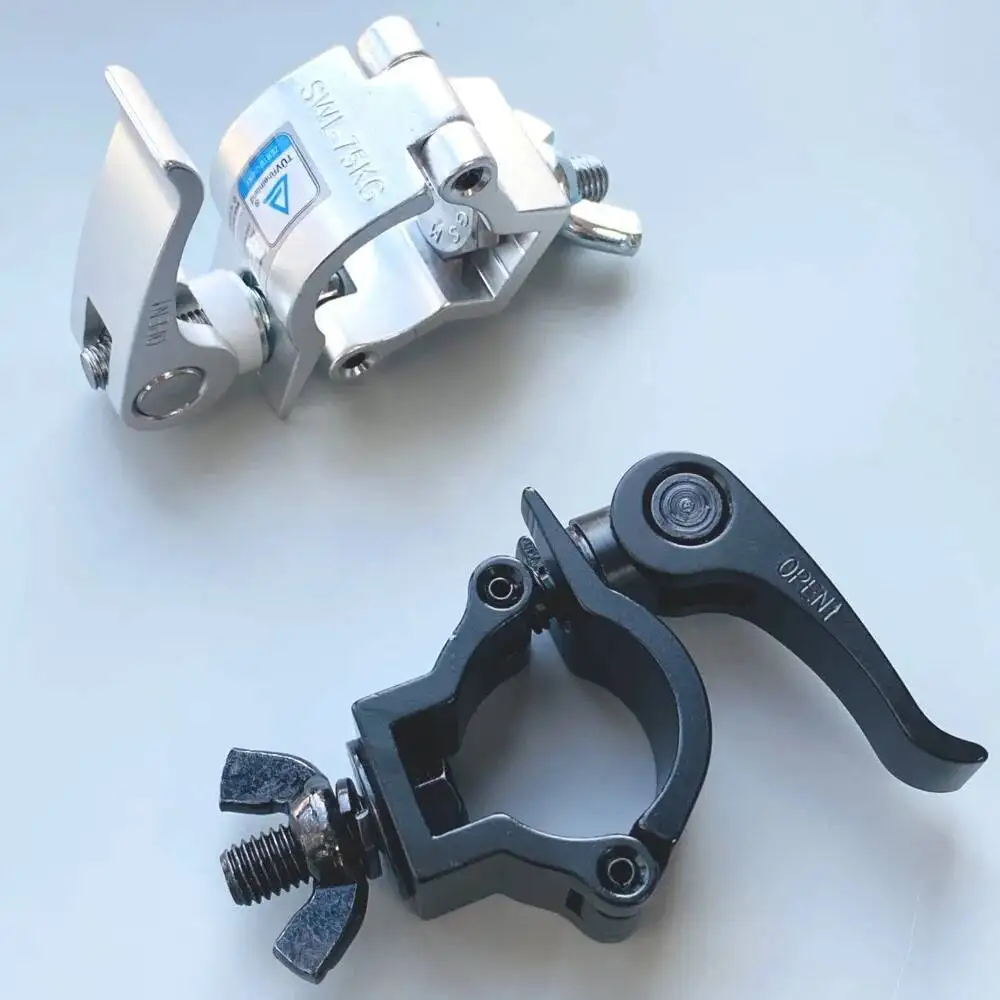 퀵 릴리스 파이프 클램프 알루미늄 클램프 OD 32-35-38-40mm 트러스 튜브 빠른 잠금 장착 커플러 무대 조명 장치 용 클램프