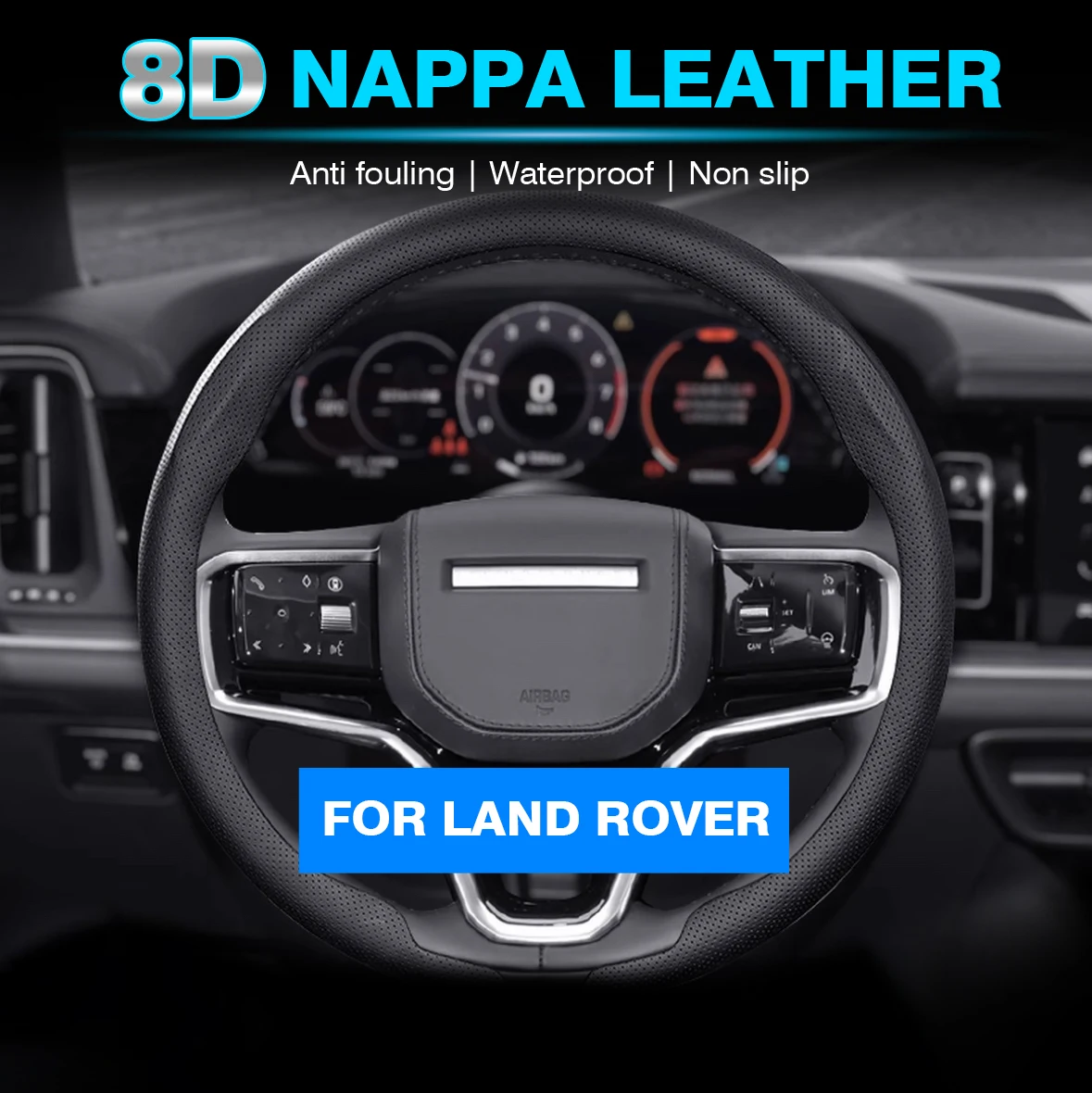 Housse de volant de voiture en cuir Nappa pour Land Rover Range Rover Sport Discovery 3 4 Evoque Velar Freelander SVR Defender 110