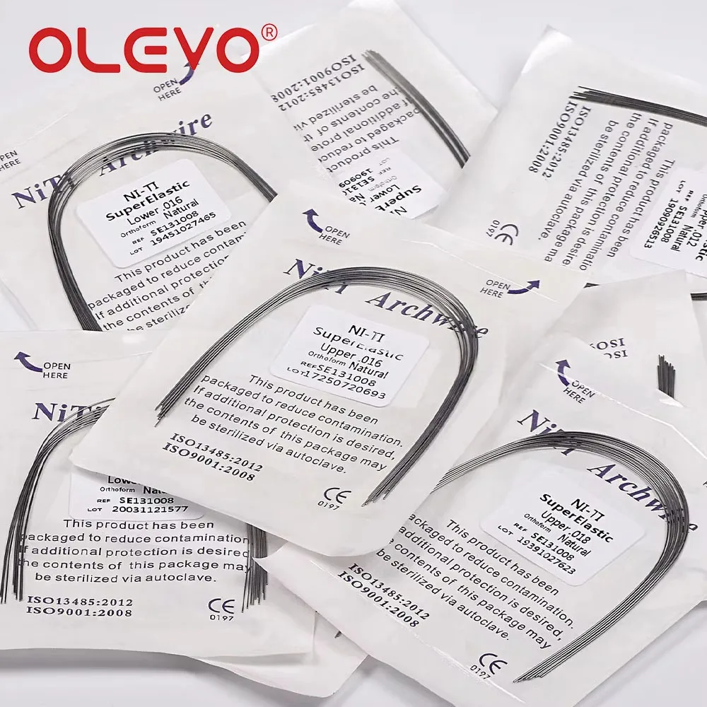 OLEVO 10 Stück Niti Kieferorthopädische Bögen Drähte Superelastischer Dentalbogen Draht Natürliche Form Runde Rechteckige Obere Untere Zahnmedizin – Detail 9