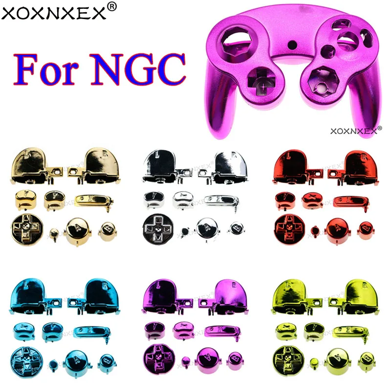 1set Electroplating Button Keys ABXY Z Keypads L R Buttons For Gamecube NGC Game Controller Replacement Accessories