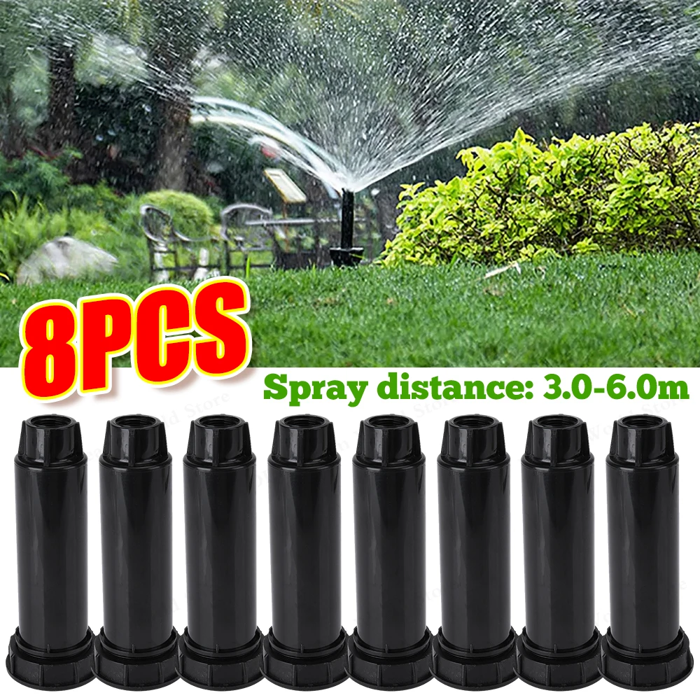 1-8PCS Buried Telescopic Sprinkler 1/2 inch Automatic Lifting Buried Sprinkler Anti-Rust Pop-Up Buried Sprinkler for Garden Cour