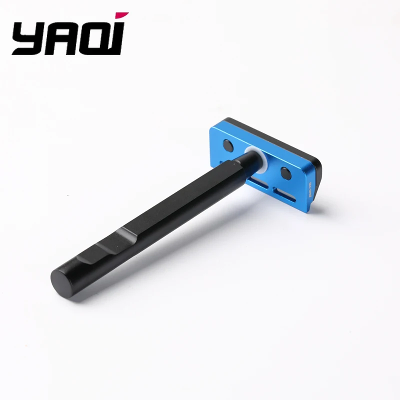 ماكينة حلاقة آمنة YAQI باللونين الأسود والأزرق Tachi (إصدار ألومنيوم) خفيفة الوزن بحافة واحدة #2