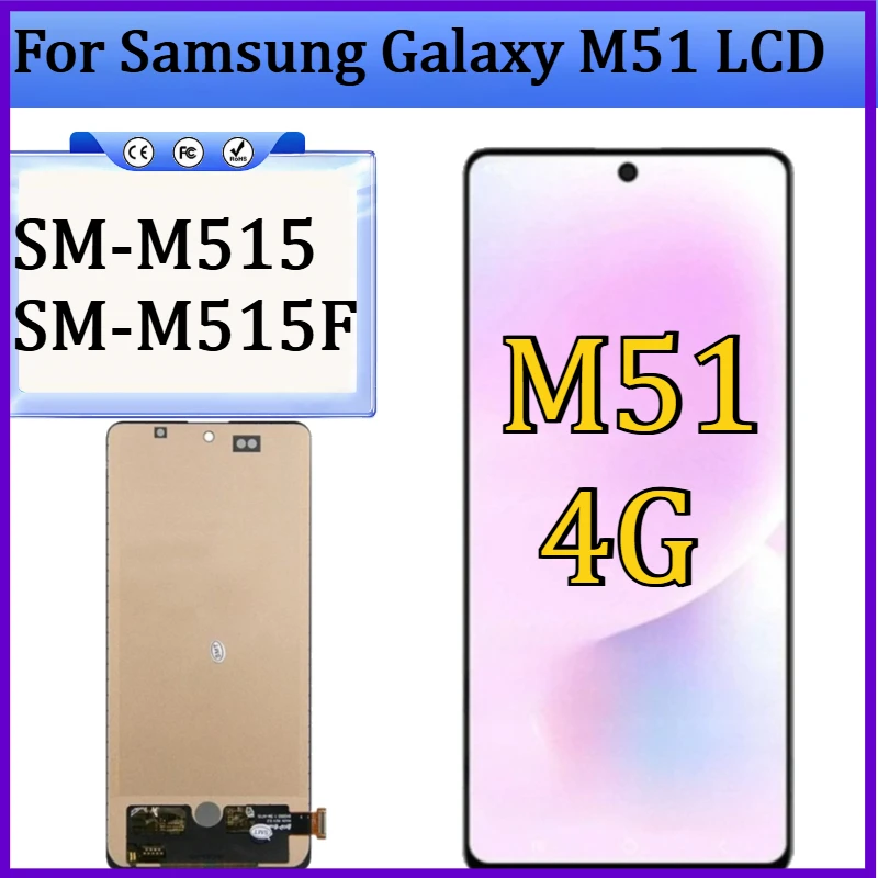 

Новый TFT/OLED-дисплей M51 для Samsung Galaxy M51 M515 M515F, ЖК-дисплей без рамки, сенсорный экран, дигитайзер в сборе, замена