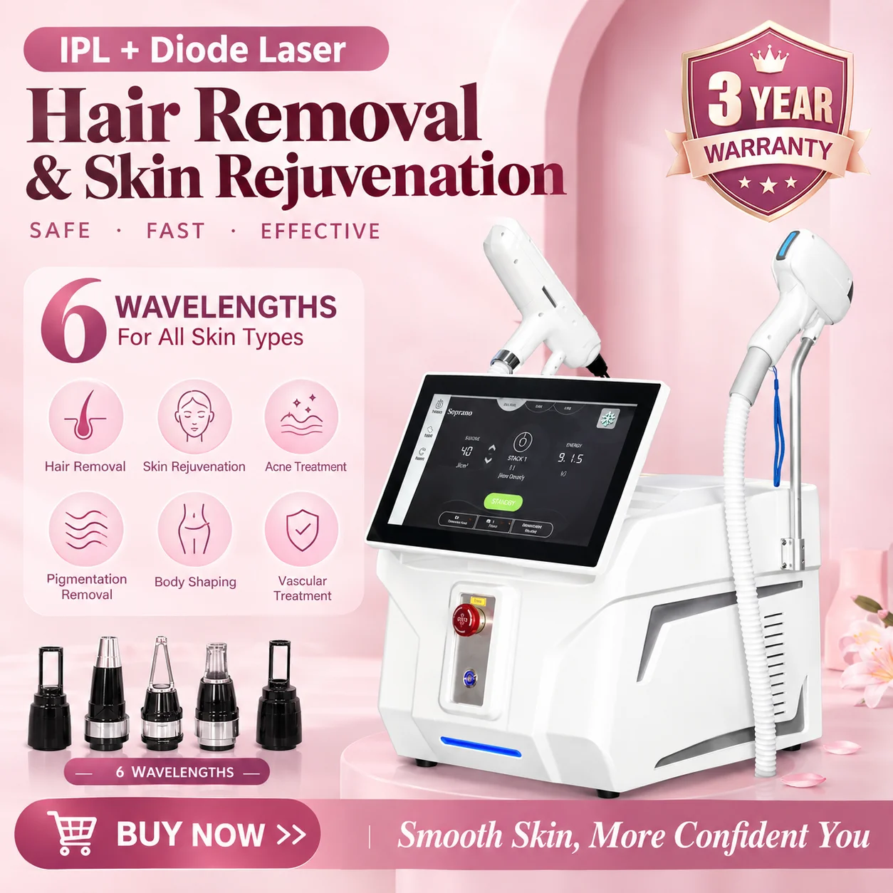 2 in 1 Diode  Hair Remova Ice Painless  Picosecond  Tattoo Removal Multi-Function Cooling System Beauty