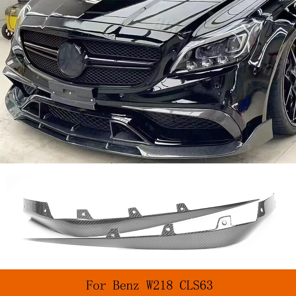

Car Front Bumper Canards Splitters Flaps for Mercedes-Benz W218 CLS63 AMG Sedan 4-Door 2015 - 2017 Carbon Fiber / FRP Black