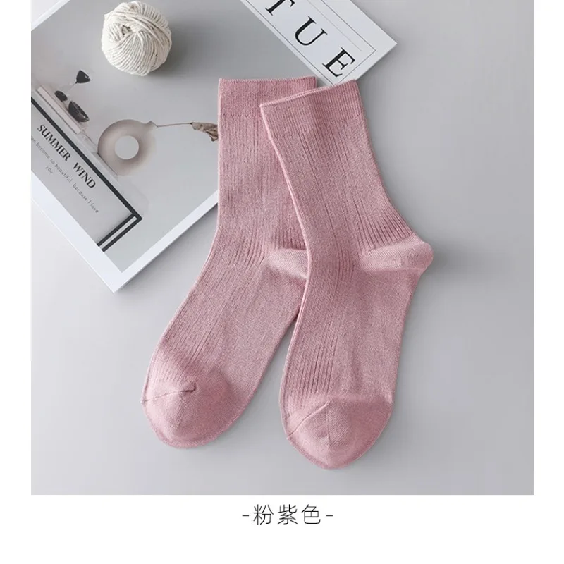 Chaussettes blanches 80% soie de mûrier coton Tube chaussettes femmes couleur unie haute élasticité confort respirant désossé automne chaussettes thermiques