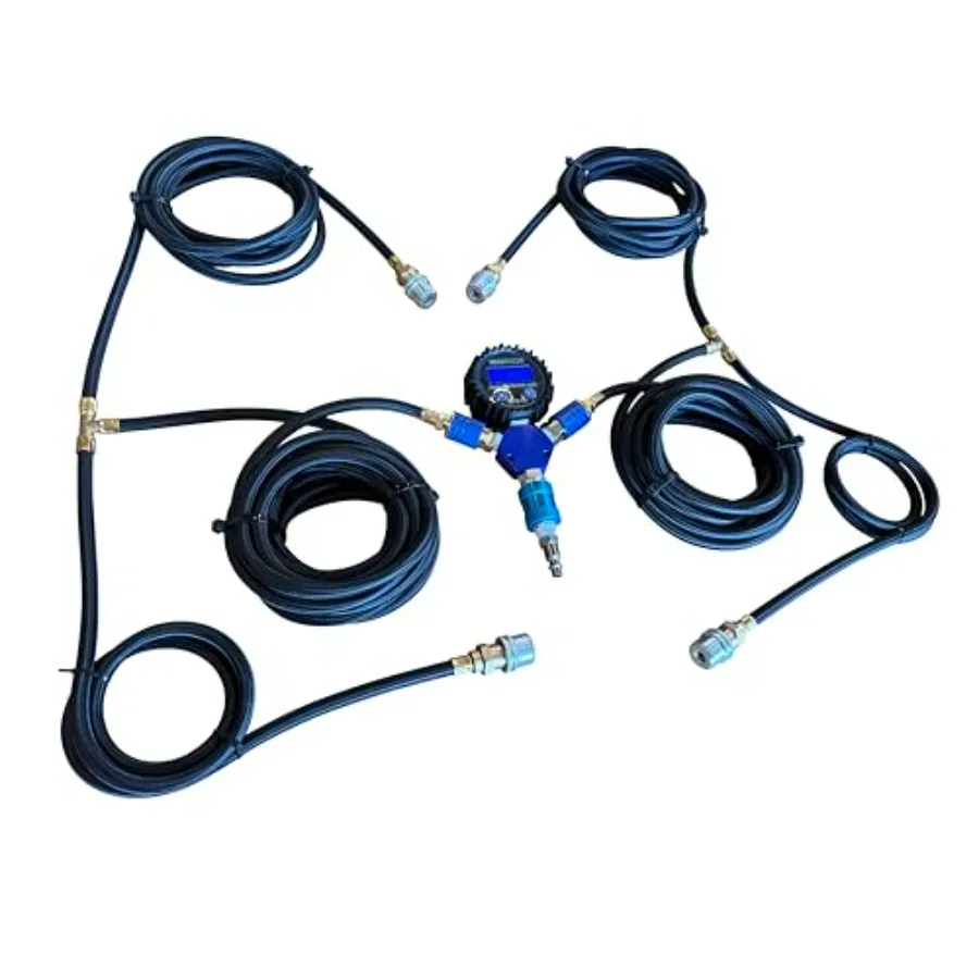 

Цифровая система накачки шин для бездорожья Overland для четырехнаполнителя, 4-сторонняя прочная алюминиевая конструкция, черная отделка, быстрая накачка