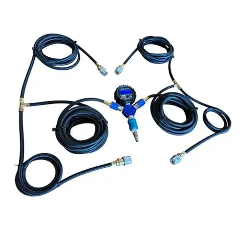 Digital Offroad Overland Tire Inflator System for Quad-Filler 4 Way Durable Aluminum Construction Black Finish Rapid Inflation