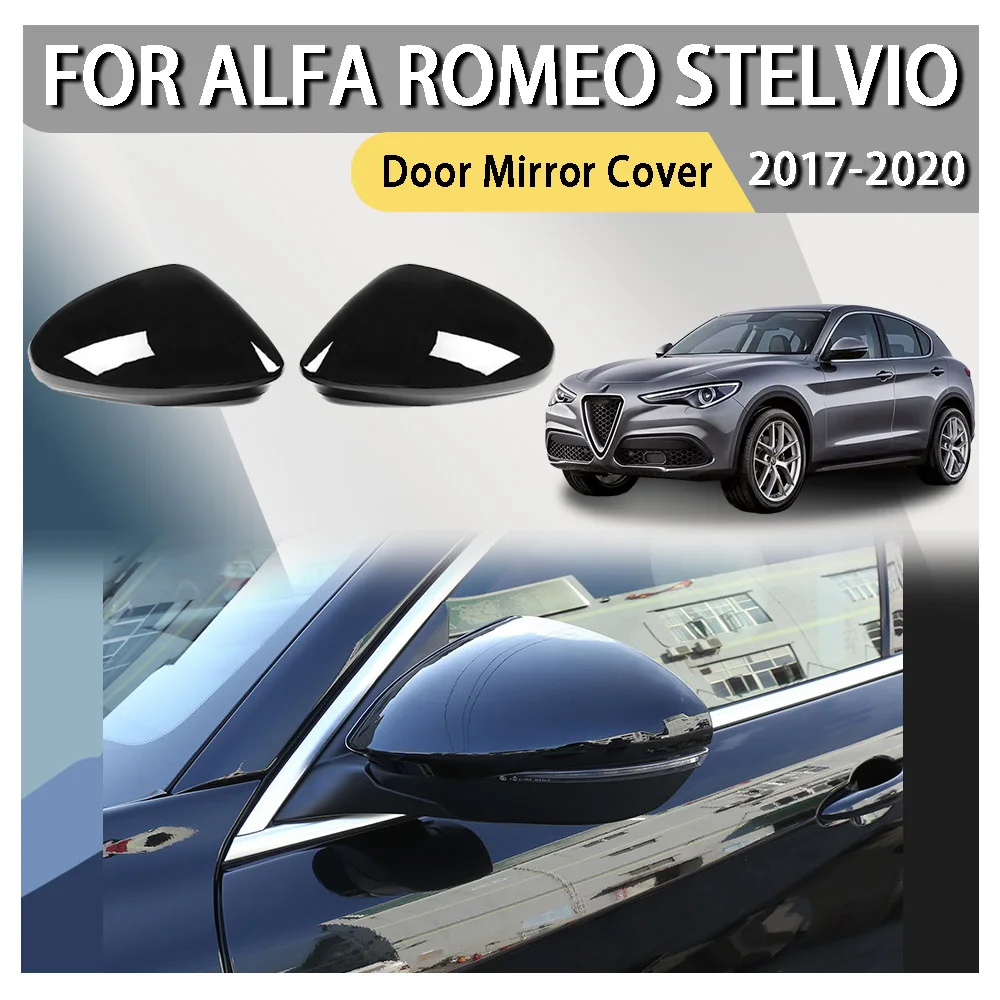 

ABS Plastic Car Decoration Car Upgrade Door Mirror Cover For Alfa Romeo Stelvio 2017 2018 2019 2020 Car Rearview Accessories