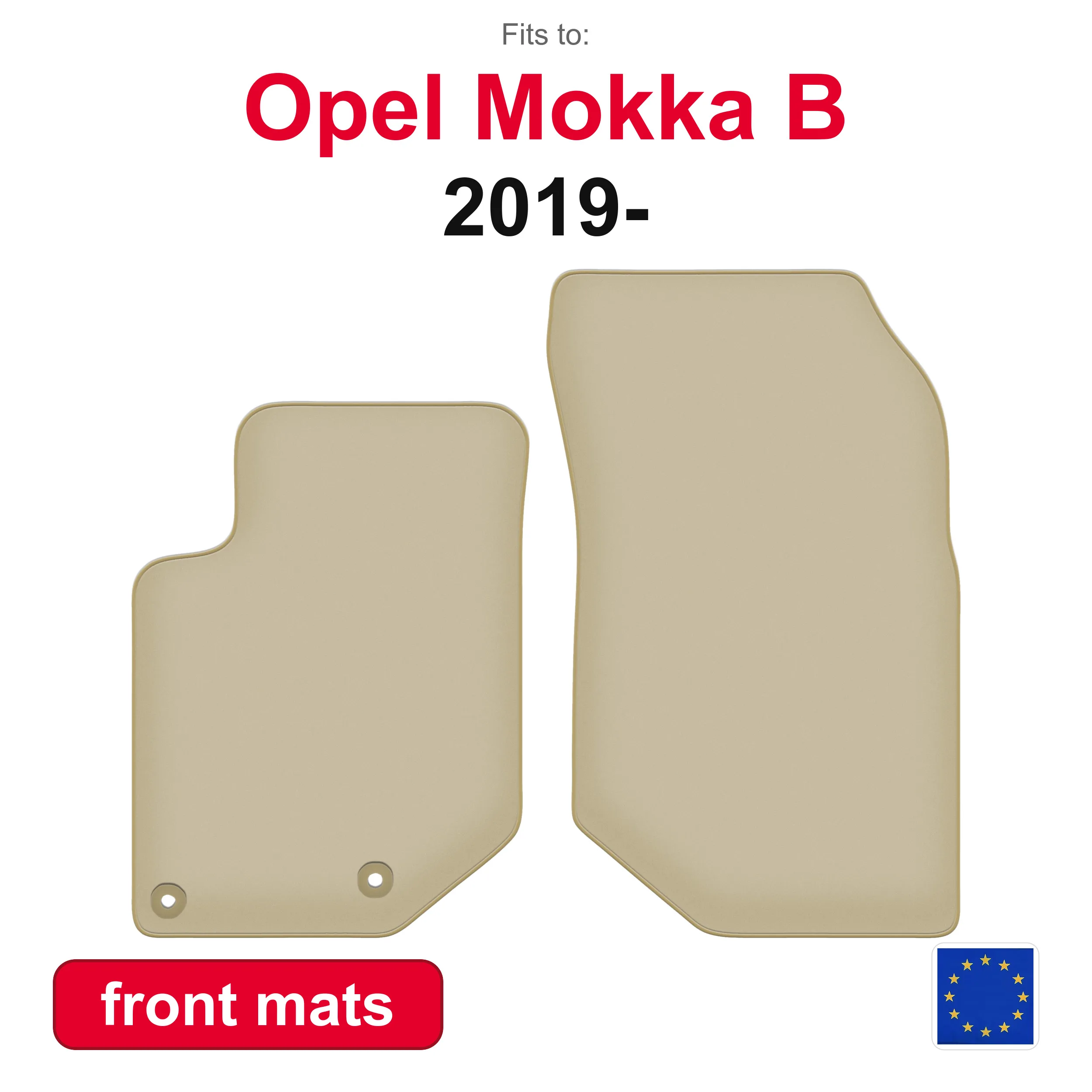 PREMIUM-Fußmatten für Peugeot 2008 II Schrägheck (2019-) - Beige 2 Stück Auto-Fußmatten für Fahrzeugboden