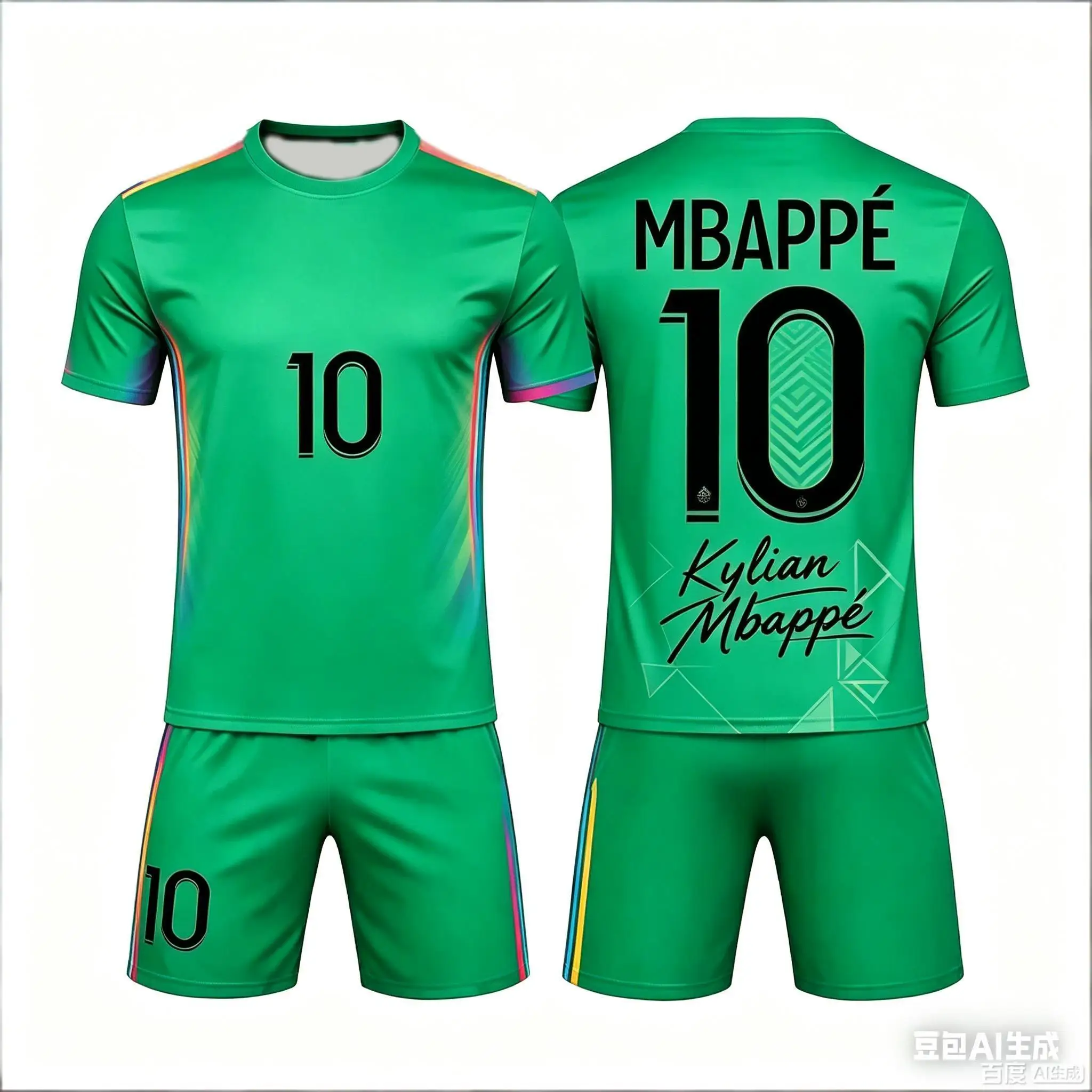 26 MODISCHE FARBEN MIT FARBVERLAUFS-EFFEKT AI # 10 MBAPPE SOMMER KINDER- UND ERWACHSENEN-SET ELTERN-Kind-KOMPLETTSET KURZARM-SHORTS FUSSBALLTRIKOT UNISEX – Detail 7