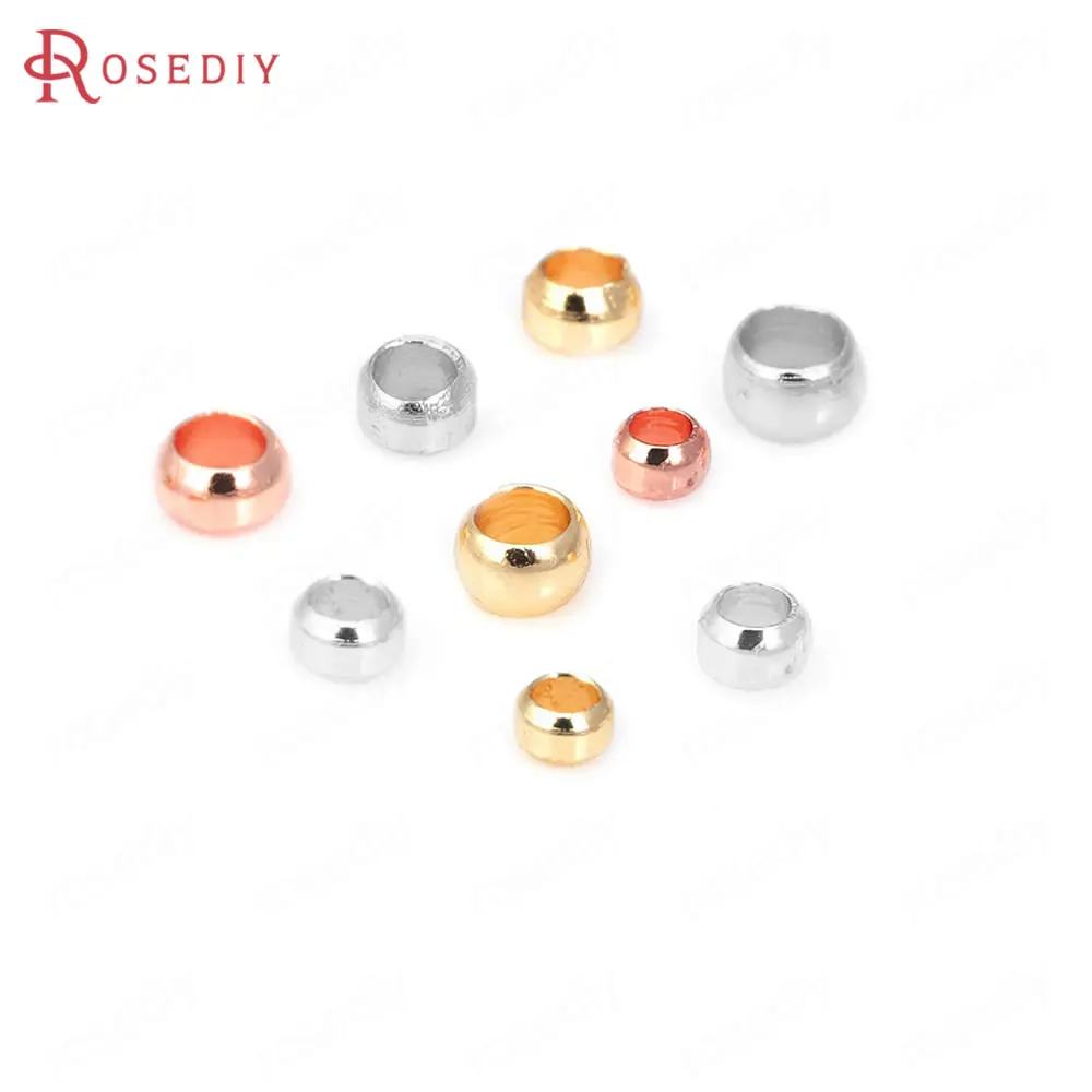 2MM 2.5MM 3MM 4MM 18K Gold Color Brass Station Beads Position Tube End Beads Spacer Beads Jewelry Making Bracelets Findings