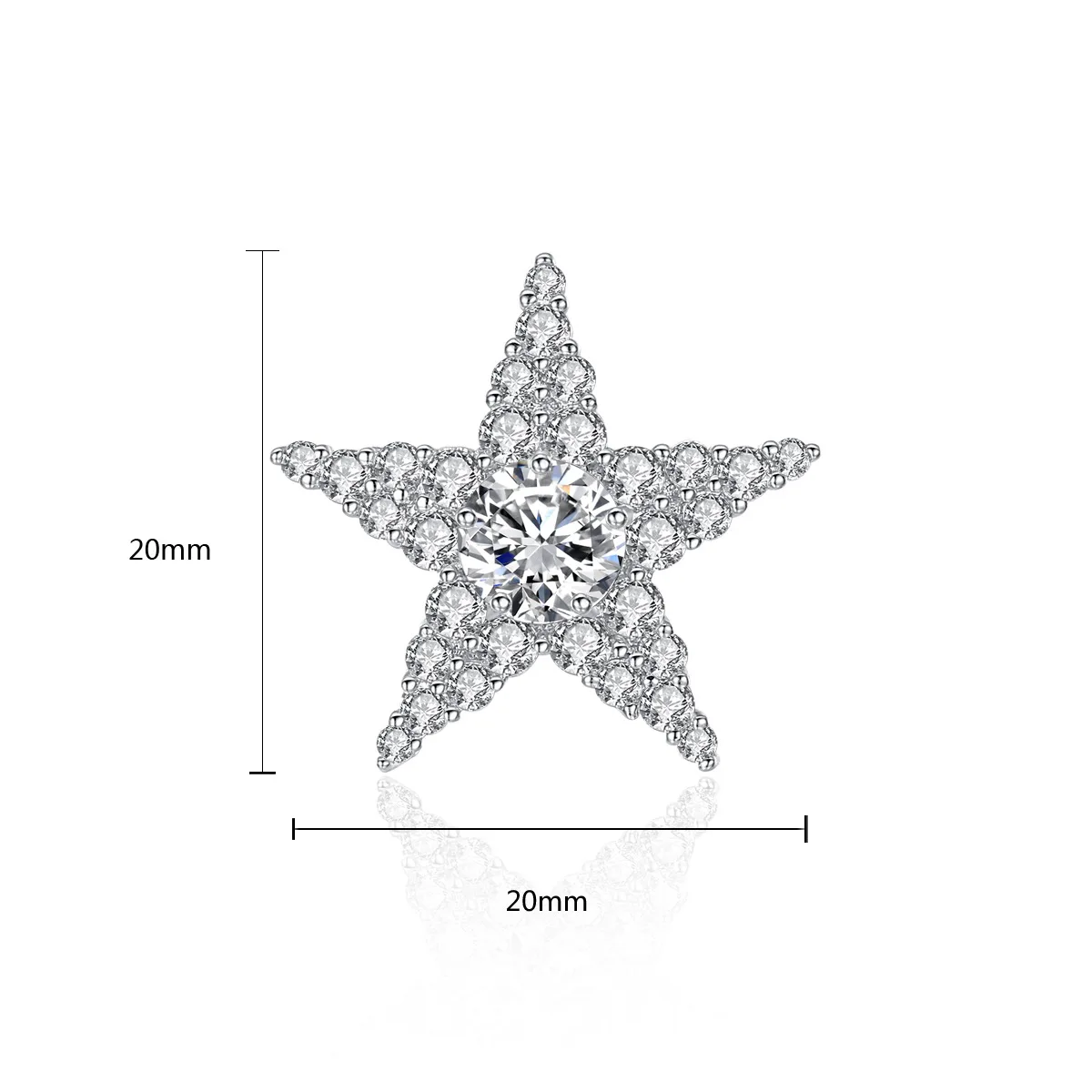 925 silver, five-pointed star earrings, fashion niche, versatile and simple, women, zircon star earrings, party birthday gift