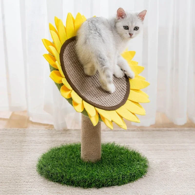 Cat climbing frame cat scratch board integrated sunflower claw grinder vertical non-dandruff simple sisal  scratch board