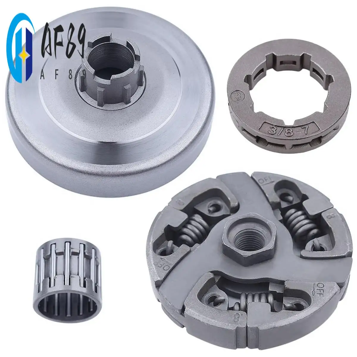 

AF89-3/8-7T Clutch Drum Rim Sprocket Bearing Kit For 3120 394XP 395XP 3120XP Jonsered 2094 2095 Chainsaw 503701501