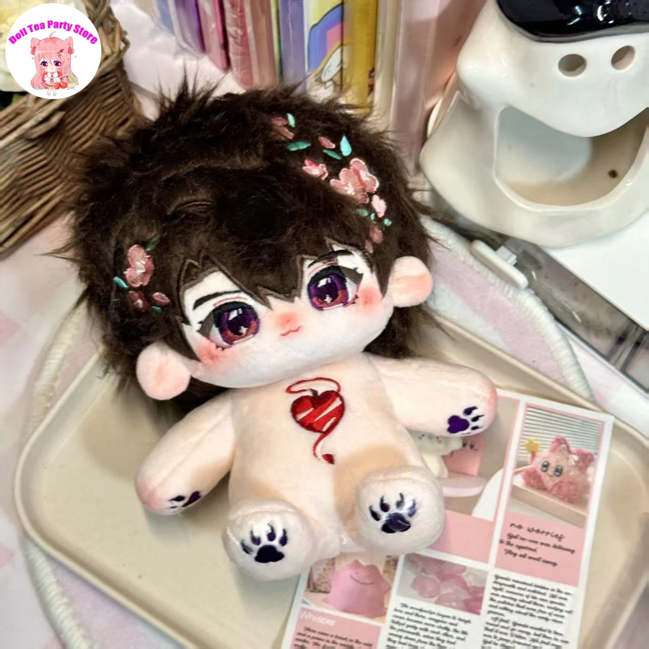 20cm Cute Caleb Attribute Cotton Doll Body Dress Up Clothes Plushies Plush Stuffed Toys Anime Figures Plushie Birthday Gift