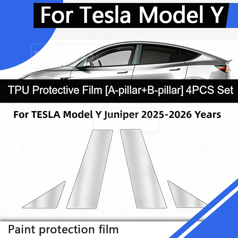 

For Tesla Model 3 Headlight Y Juniper Car Pillar Protective Film TPU Invisible Car Cover A B-Pillar Scratch-Resistant Sticker