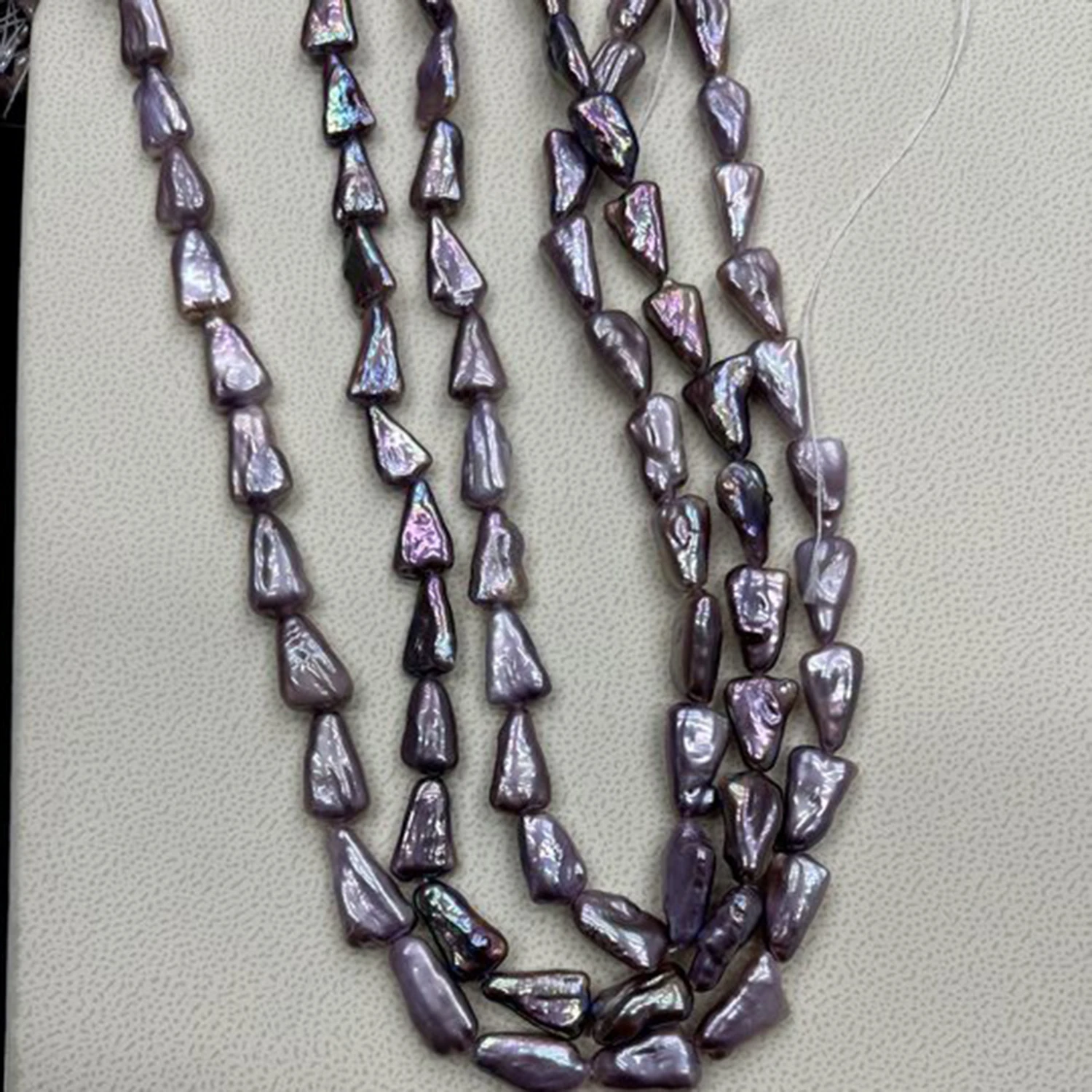 6x11-7x12mm Natural Freshwater Baroque Pearls Triangular Irregular Semi-Finished Necklace for DIY Jewelry Making Accessories