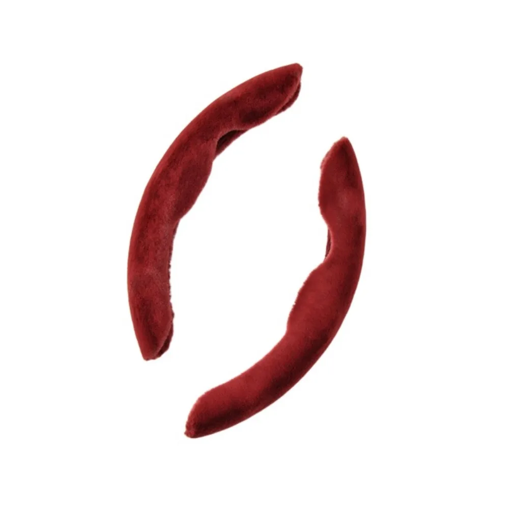 

2Pcs Universal Car Steering Wheel Cover Soft Clasp Design Steering Wheel Protector Plush Multi Color Auto Steering Cover