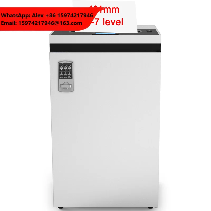 Top Security P-7 Level 13 Sheets Document Destroying Machine Super Micro Cut 1*1mm Commercial Heavy Duty 80 Liter Paper Shredder