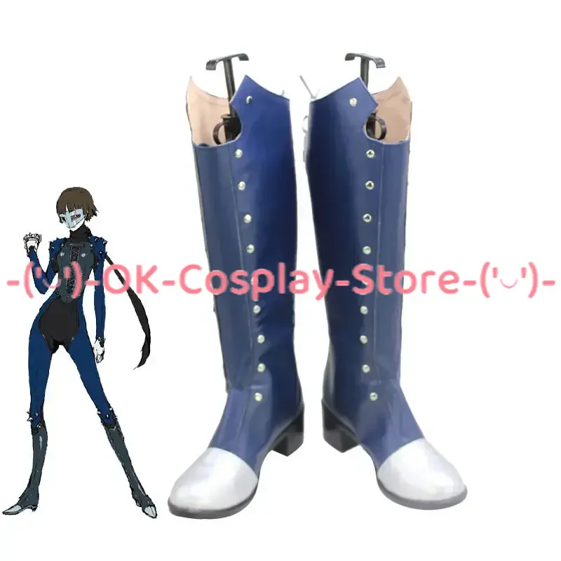 

Queen Makoto Niijima Cosplay Shoes Game Persona 5 Cosplay Props PU Leather Shoes Halloween Carnival Boots Custom Made