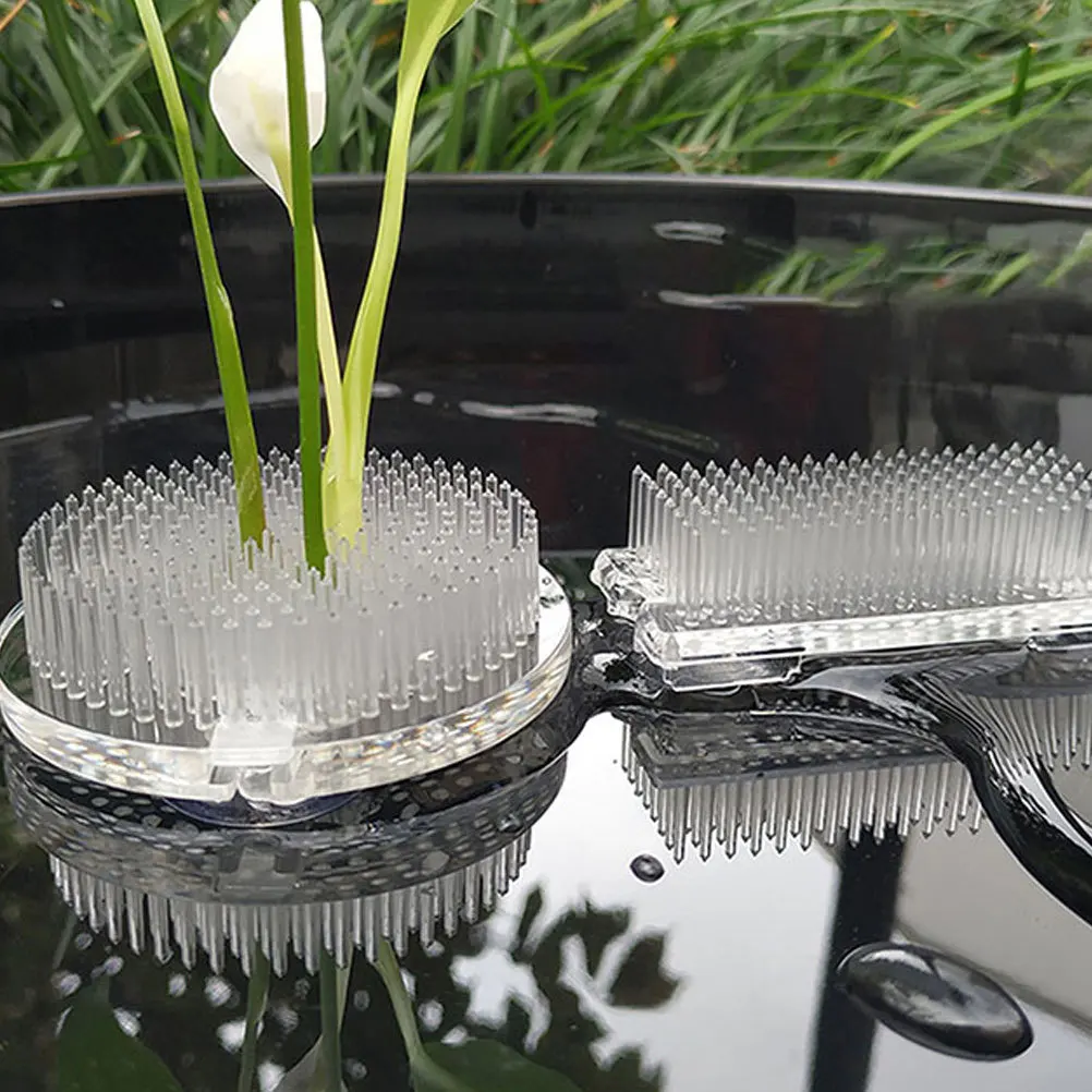 

2Pcs Clear Plastic Flower Frog Holder Long Life Floral Arrangement Accessory Perfect Gift for Lovers Plastic Flower Frogs