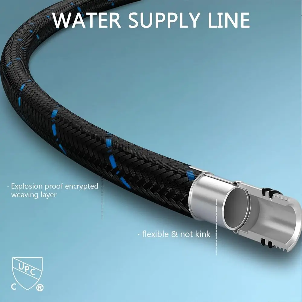 مجموعة صنبور حوض الحمام البرونزي المطلي بالزيت على نطاق واسع مقاس 8 بوصة مع 3 فتحات ومقابض وصرف منبثق وخطوط إمداد المياه #6