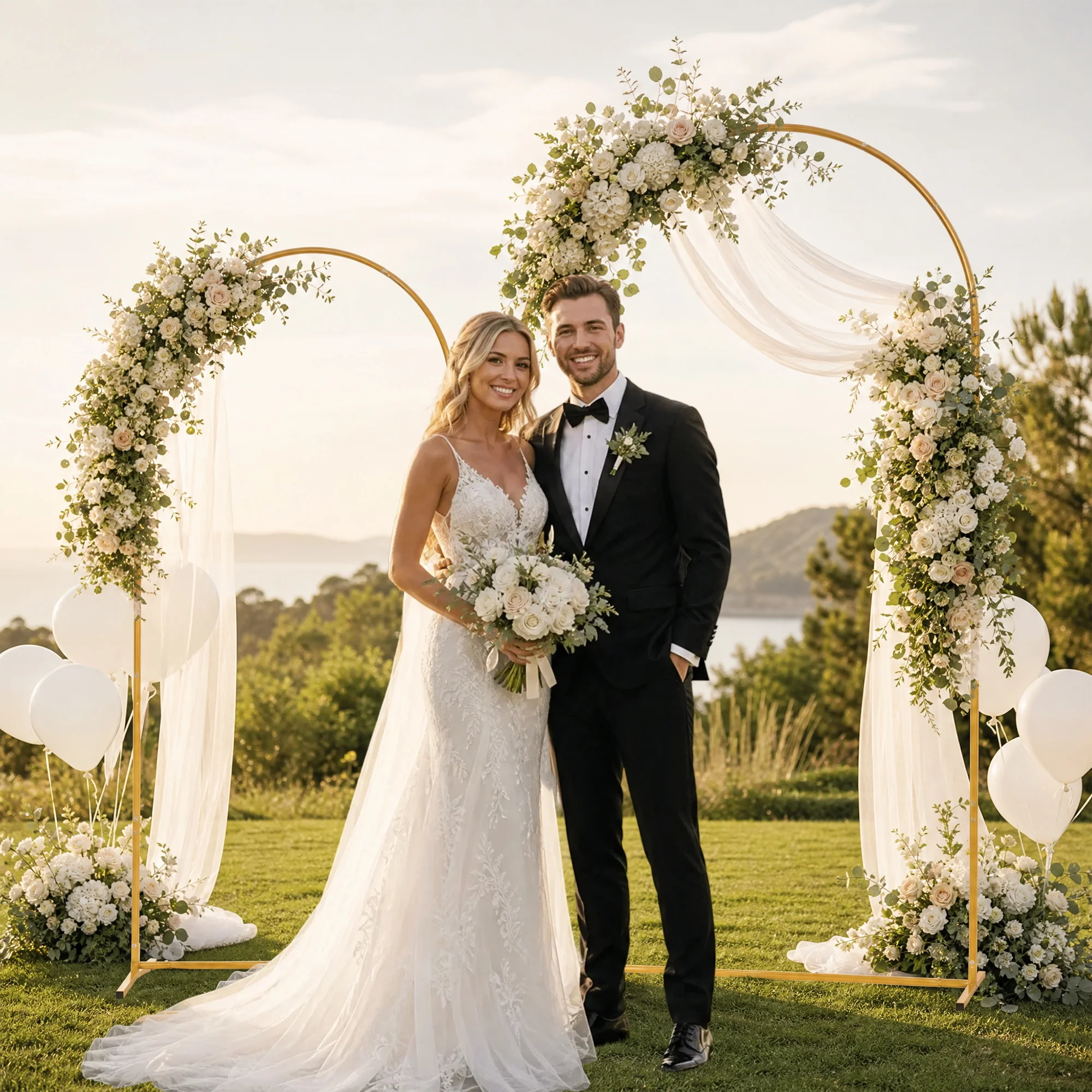Metal Wedding Arch Backdrop Stand for Party Balloon Arch Stand Backdrop Arch for Wedding, Baby Shower, Birthday Party, Graduation, Events Decoration
