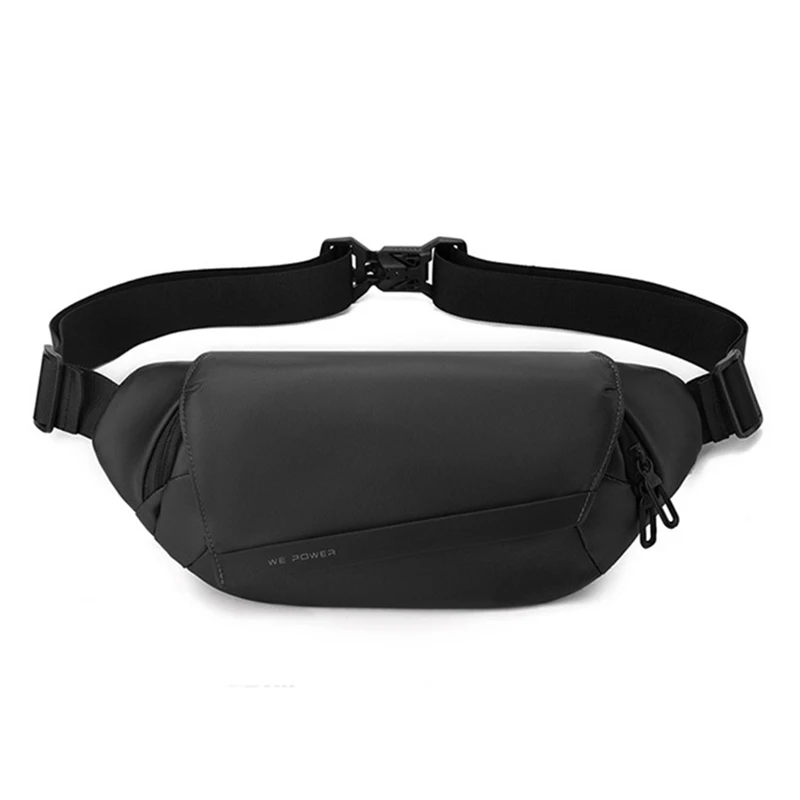 Men Waist Fanny Pack Bag with Magnetic Button Outdoor Sports Travel Climb Nylon Male Sling Cross body Chest Bag Bum Hip Belt Bag