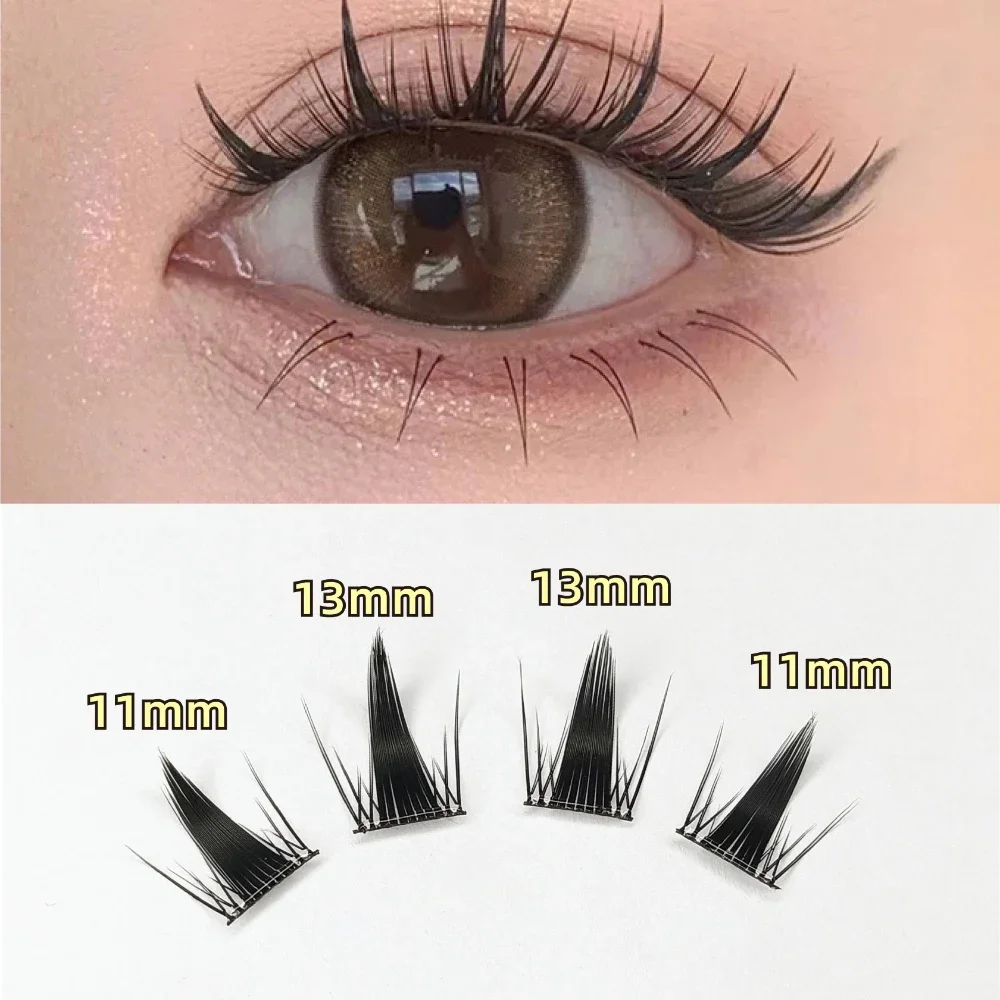 Extensión de pestañas postizas de gran capacidad, grupo Individual, pestañas de Manga naturales, pestañas postizas segmentadas autoadhesivas, maquillaje DIY