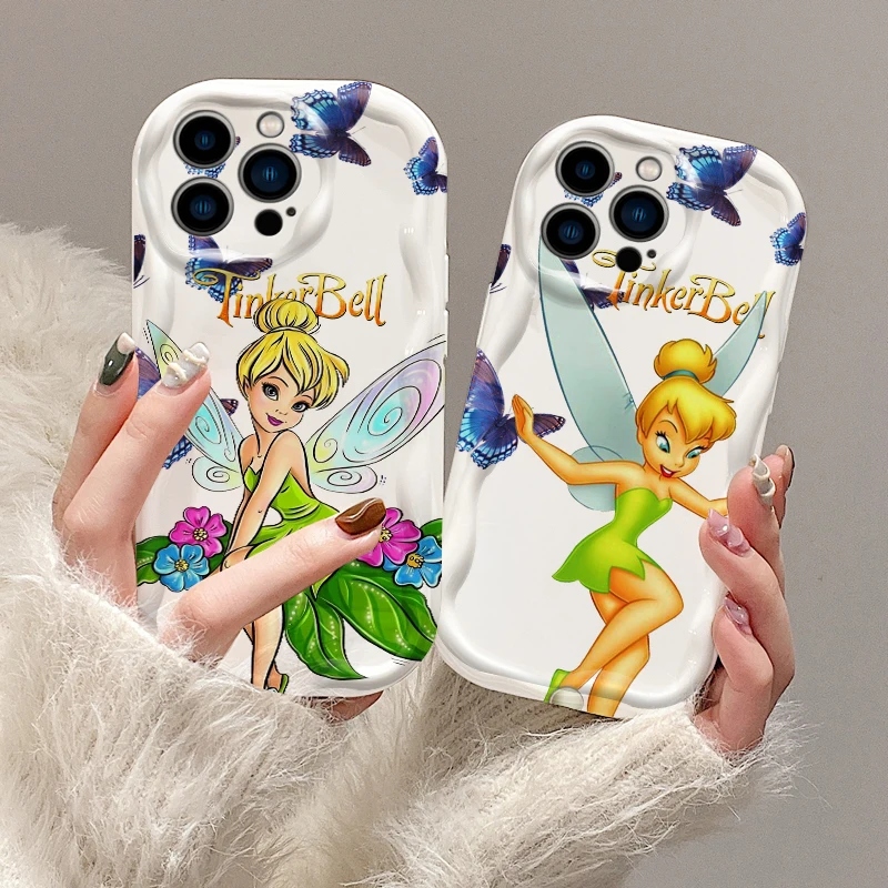 Disney-Tinker Bell Art Phone Case, Wave Oil Funda, adequado para Apple iPhone 15 14 13 12 11 XS XR X Pro Max Plus