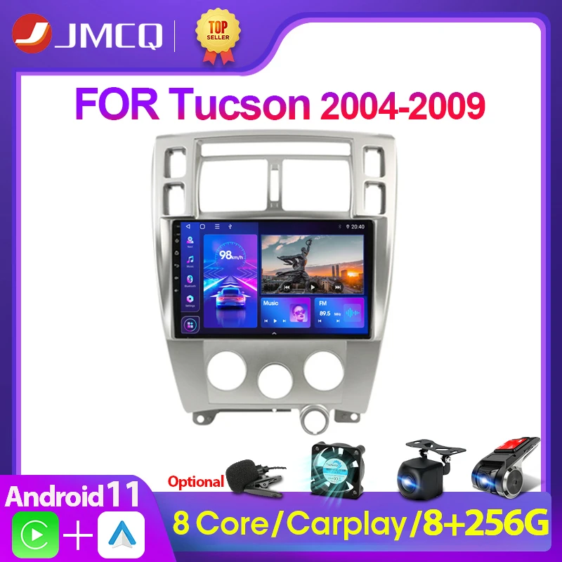 

JMCQ Android 11 4G DSP Car Radio Multimidia Video Player Navigation GPS Car Stereo For Hyundai Tucson 2004-2009 2din Head Unit