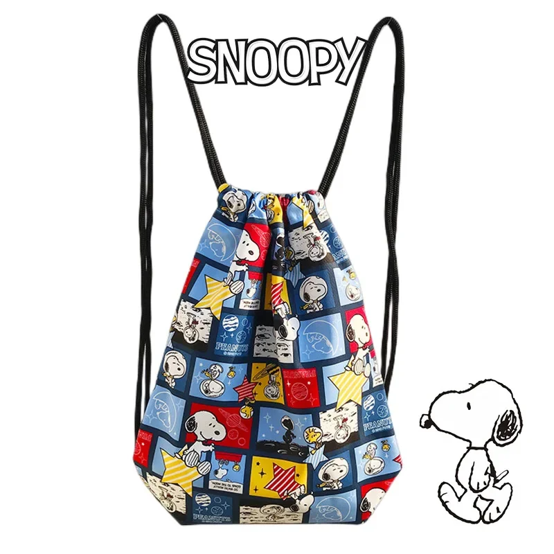 Hot Snoopy Waterproof Foldable Gym Bag Fitness Backpack Drawstring Shop Pocket Hiking Camping Beach Swimming Student Sports Bags