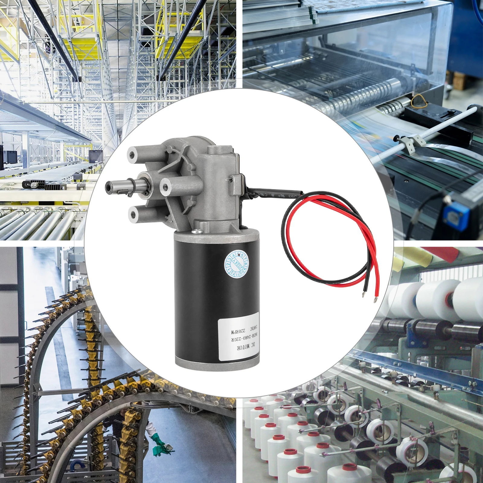 

80W 24V DC Gear Motor Electric Right Reduction Motor with Power Failure Self-Locking Function for Packaging Printing Textile