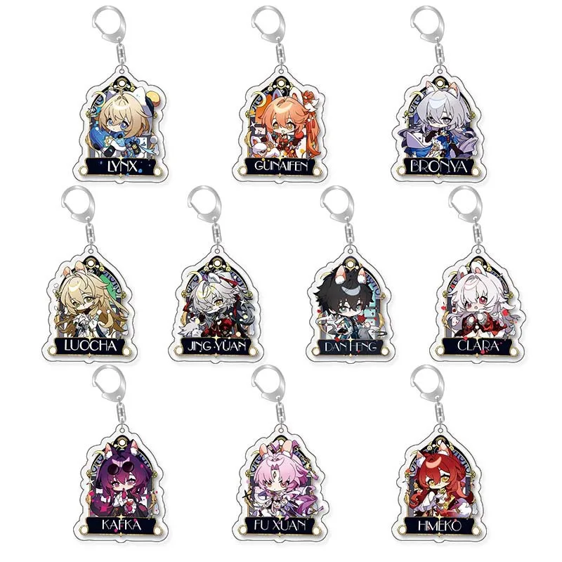 honkai star rail Keychain Tribios Aglaea Mydeimos The Herta Fugue Jade Robin Figure Pendant Car Key Chain Jewelry Men Gifts