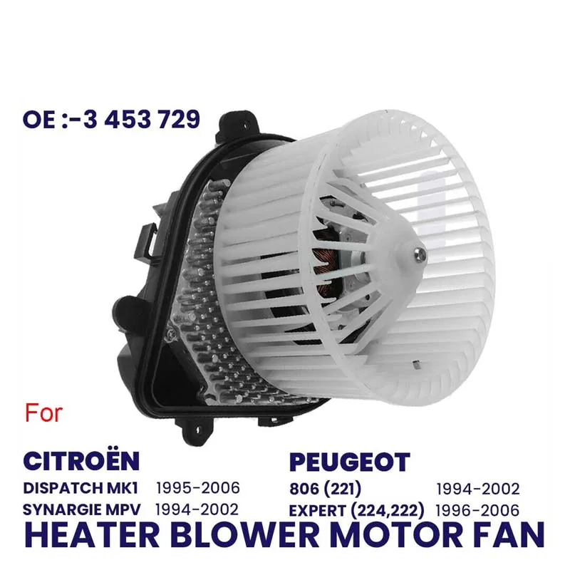 HEATER BLOWER MOTOR FAN W/ RESISTOR LEFT FOR CITROEN DISPATCH PEUGEOT EXPERT 806