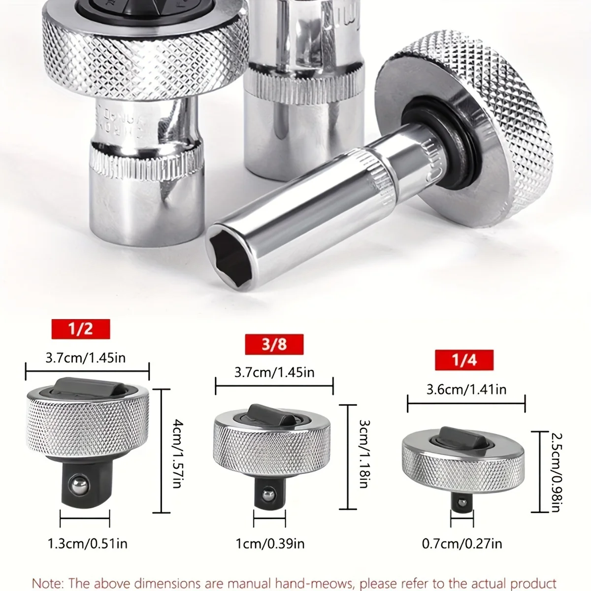 Mini-Ratschen-Steckschlüssel, kompletter Stahl, Palmen-Ratschen-Steckschlüssel, Finger, umkehrbarer Ratschengriff, 1/4 Zoll, 3/8 Zoll, 1/2 Zoll Antrieb – Detail 4