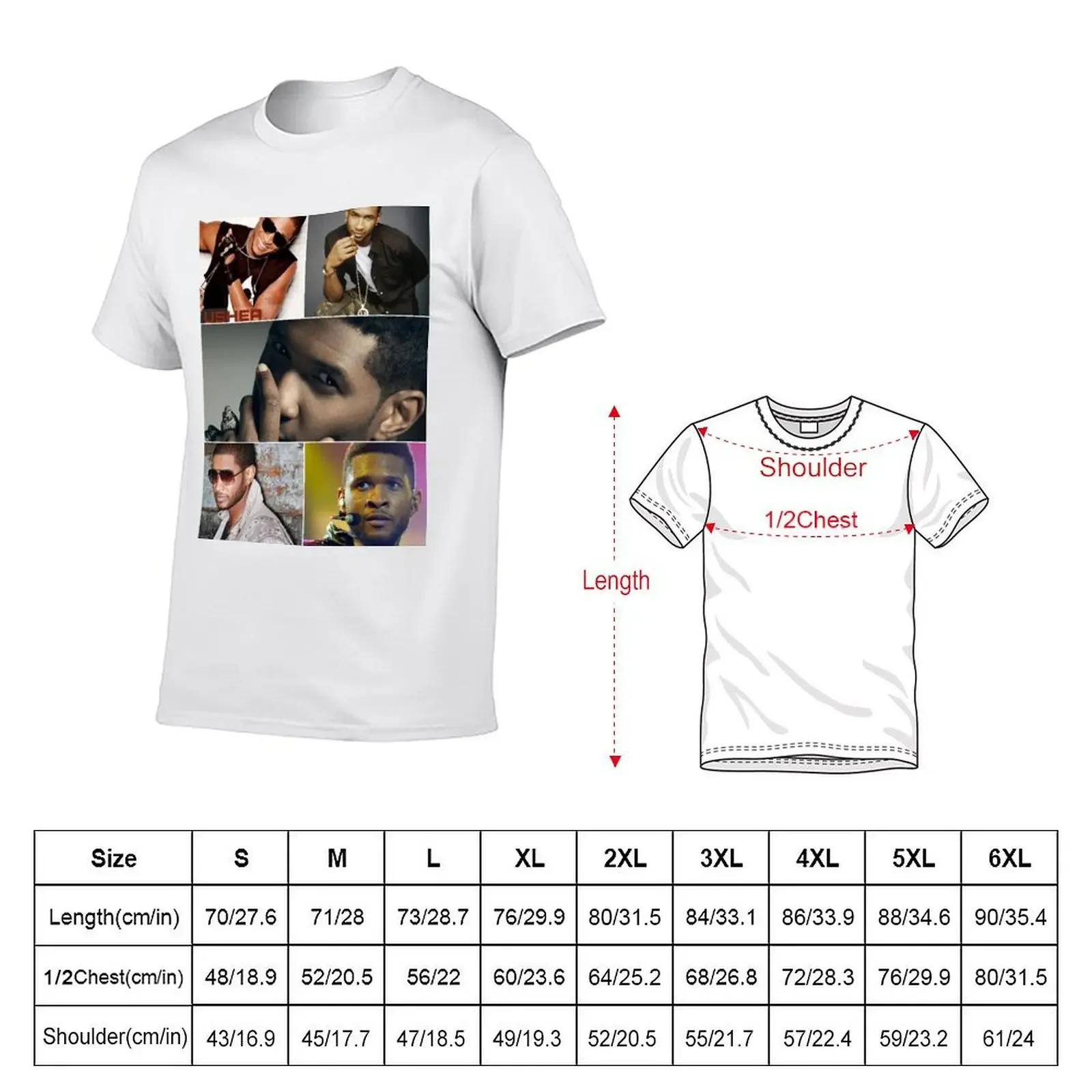 Usher American R&B singer Ultimate Aesthetic Photo Collage - 2 T-Shirt Aesthetic clothing man t shirt mens t shirts top quality